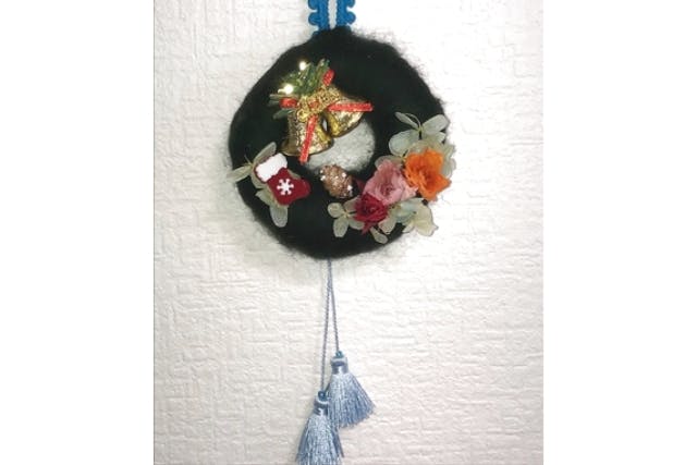 季節のフェルトリース✽専用 宮城・仙台・フェルト教室】花と羊毛フェルトのマリアージュ！フェルト