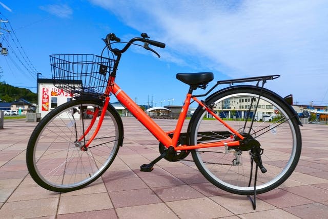 【秋田・男鹿・レンタサイクル】カゴ付きで荷物があっても安心！シティサイクル1時間レンタル