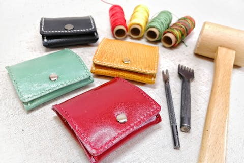 【埼玉・所沢・レザークラフト入門】初めてでも出来る　お洒落な革小物作りに挑戦しよう！（1個）