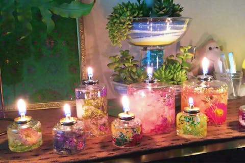 【東京・吉祥寺・ハーバリウム】お花とローソクの柔らかな光。ハーバリウムランプ1個