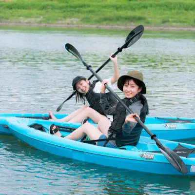 福岡・朝倉・リバーカヤック】温泉入浴付きで濡れても安心!筑後川で 福岡・朝倉・リバーカヤック】温泉入浴付きで濡れても安心!筑後川で