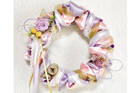 【東京・三軒茶屋・手作りリース】幸せを呼ぶ＆縁を繋ぐ、リボンリース作り（1個）
