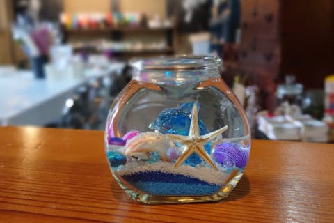 【滋賀・高島・手作りキャンドル】キッズに大人気ジェルキャンドル海バージョン。ハロウィン・Xmasバージョンも作れるよ