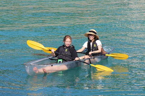 【沖縄・古宇利島・カヤック】泳ぎが苦手でも大丈夫！安心して楽しめるクリアカヤック
