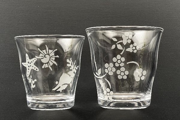 埼玉・熊谷・サンドブラスト】ガラスのコップに好きなイラストを描こう