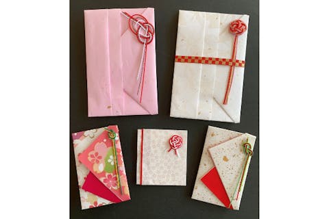 【東京・代田橋・伝統工芸】折形礼法と水引の飾り結びで学ぶ日本文化。金封・ポチ袋5点