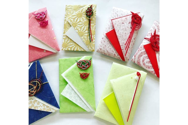 【東京・浅草橋・伝統工芸】折形・水引を学び手作りで心を込める。金封・ポチ袋5点