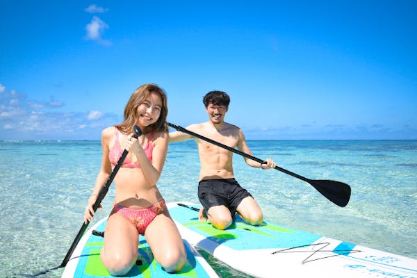 宮古島王道プラン【SUP&ウミガメシュノーケル】追加料金ナシ｜全額返金