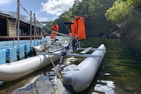 山形・長井・マリンスポーツ】長井ダム湖でのんびり。水上自転車