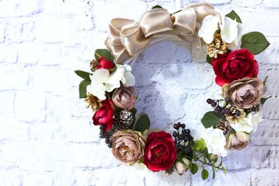 神奈川・瀬谷・クリスマスグッズ作り】玄関のドアが華やぐ。クリスマス