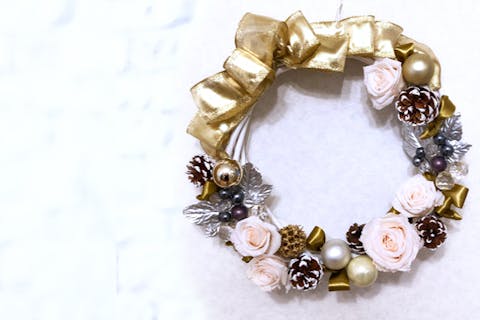 【神奈川・瀬谷・クリスマスグッズ作り】高級感たっぷり！クリスマスリース作り1個