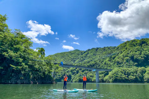 【山形・長井・SUP】四季折々の美しい景観が魅力！長井ダムネイチャーSUPツアー