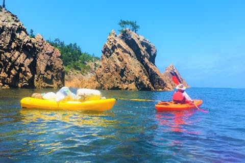 【兵庫・居組・エコツアー】美しい海を守る！お掃除カヤックツアー