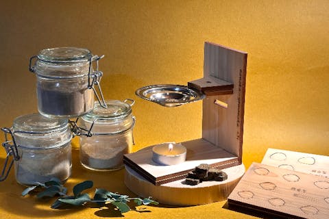 【京都市】*:._京都産ヒノキ香炉で楽しむ昔ながらの［お香／10個］手作り体験_.:*