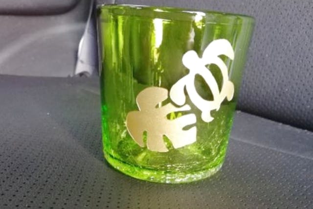 【沖縄・石垣島・サンドブラスト】琉球グラスに好きなデザインを削ろう！グラス1個