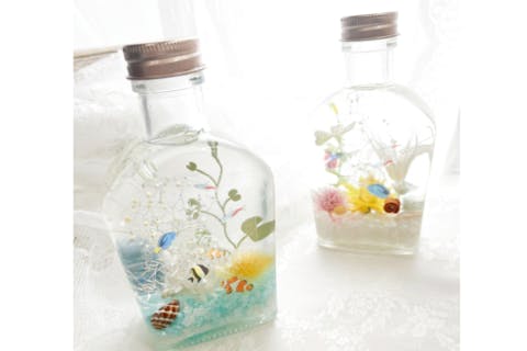 千葉・柏☆アクアハーバリウム体験☆お子様参加OK！選べるお魚と花材☆夏休みの自由課題♪