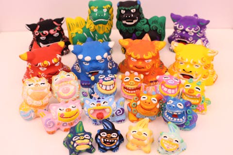 【石垣島】1人でペアを塗れるよ♪シーサー絵付け体験 簡単！キッズ・ファミリー・カップルにオススメ！