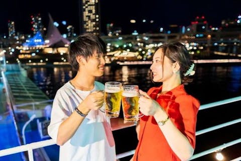 【兵庫・神戸・ビュッフェ・クルーズ】＜夏季限定！納涼ビアガーデン・60分のディナー特別クルーズ＞船上で味わうビュッフェ＆アルコール含むフリードリンク付き