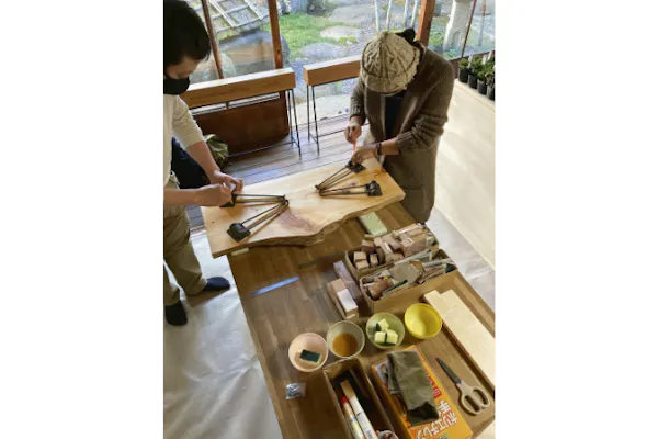 【わまぱ】140建具屋55年のおじいさんの手作りこぶしテーブル わまぱ様専用】140建具屋55年のおじいさんの手作りこぶしテーブル