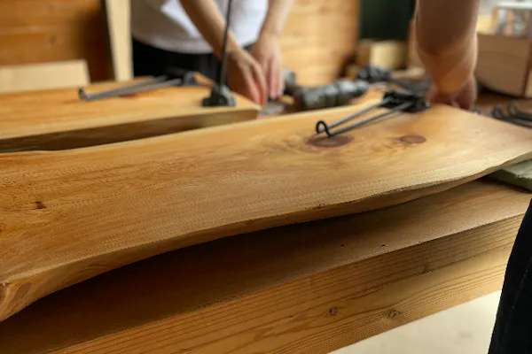 三重・四日市・手作り家具】三重県産のヒノキを使った折り畳み式のロー