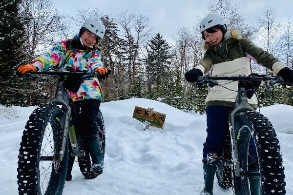 初心者でも乗り心地バツグン！七条大滝ファットバイクツアー 原生林を