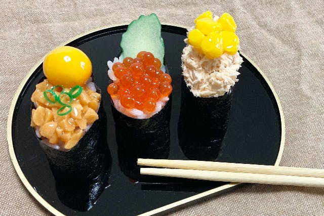 埼玉・東松山・食品サンプルづくり】かわいい軍艦寿司マグネット