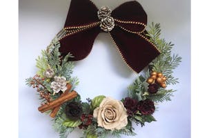 アーチストの制作した　クリスマスリース音楽がなります 東京・江戸川橋・神楽坂・フラワーアレンジ】選んで作れるクリスマス