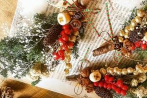 【大阪メトロ・御堂筋線・東三国・クリスマススワッグ作り】選べる！クリスマススワッグ・お正月スワッグ作り（1個）