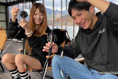 【山梨県・河口湖・ワカサギ釣り】冬の風物詩　快適ワカサギ釣り1時間半プラン