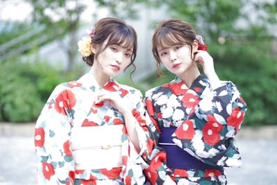 浴衣 着付けセット 髪飾り 岡山・倉敷】新作レトロ浴衣！ヘアセット付き！「一式レンタル