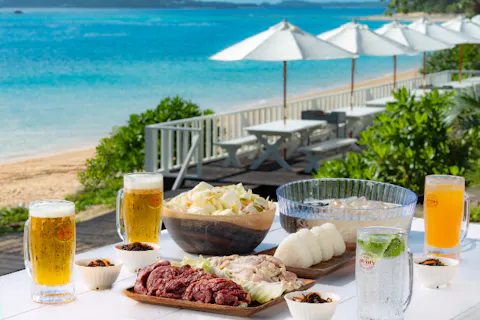 【沖縄・津堅島・BBQ】離島の絶景穴場スポット！全席オーシャンビューで楽しめる！