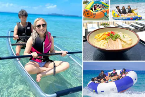 【沖縄・津堅島・お食事＋選べるマリンスポーツ3種】大人もお子様も大はしゃぎ！お食事付き大満喫コース！