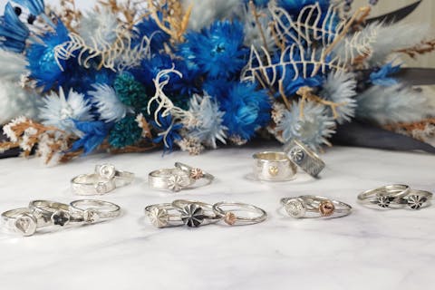 【静岡・熱海・手作りリング】お好きなスタッズを選んでオリジナルのシルバーリングを作ろう！シングル・重ね付けどちらでも使える