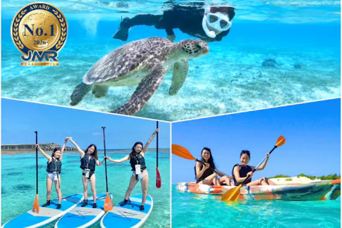 【宮古島/半日】参加者数全国No.1*！SUP/カヌー＆ウミガメシュノーケリング2大定番半日コース！写真データ&島内送迎無料！