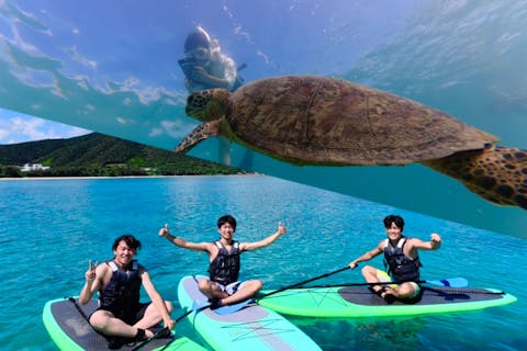 ＜お得プラン＞奄美大島【SUP＋シュノーケリング】セットプラン！サップとシュノーケルが初心者の方でも大歓迎！当日予約可能・ドローン空撮動画で撮影する写真の無料プレゼントあり（120分）※お一人様も可能