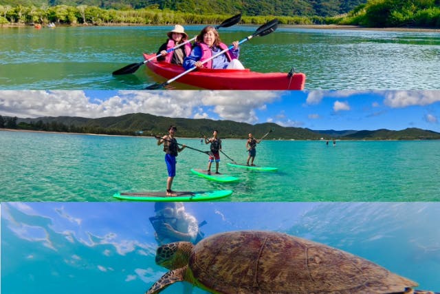 ＜お得プラン＞奄美大島【SUP＋シュノーケリング＋マングローブカヌー】セットプラン！当日予約可能！ドローン空撮、GoPro動画で撮影する写真の無料プレゼントあり（180分）※お一人様も可能