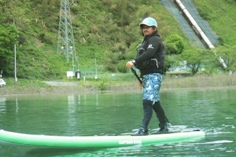 群馬・中之条・SUP】鮮やかなブルーの湖面が映える！四万湖SUP