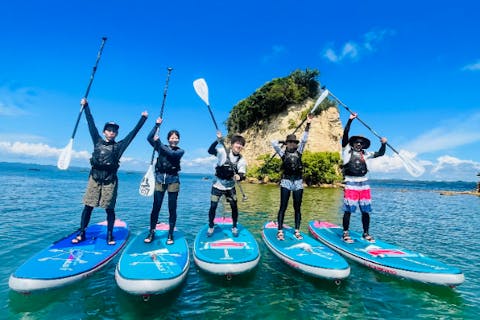 2025年【3名様以上で貸切プラン】【一組貸切ツアー】★能登島でSUP体験★カップル・ファミリーに写真データプレゼント★SUPが【初めての方】も【泳げない方も】大歓迎！女性にもオススメ！