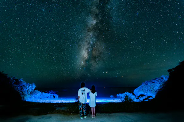 沖縄・宮古島・星空ポートレート】宮古島の夜空に輝く天の川♪SNS映え 