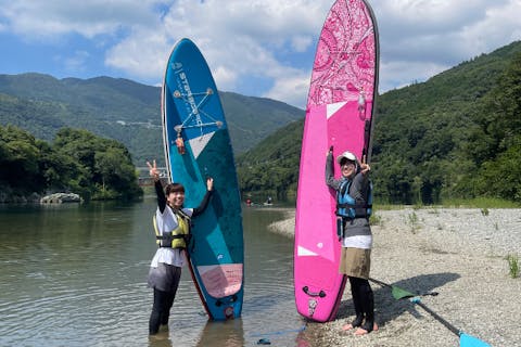 【徳島・吉野川・SUPレンタル】友達や家族とSUPを楽しもう！四国吉野川SUP体験（レンタル）