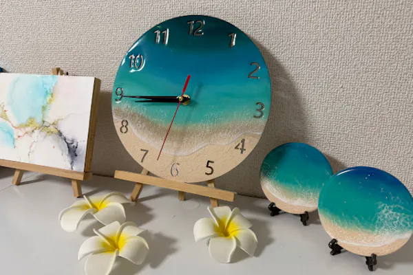 東京・恵比寿・アート体験】レジンを使って美しい海や波を表現する