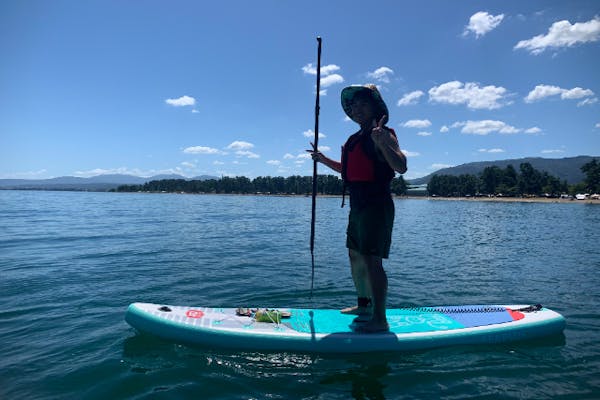 滋賀・琵琶湖・SUP】平日限定学割プランで超お得！SUPからの飛び込みOK