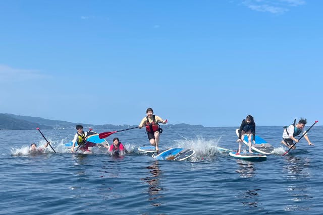 【静岡・熱海・SUP】＜予約別対応＞特別割引！海水浴では味わえない体験を！熱海でSUP体験。撮影写真プレゼント！（1時間半）＜ワンちゃん参加可能！＞