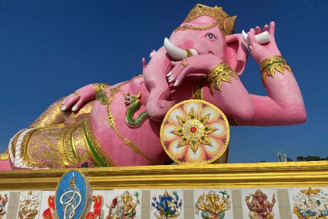 【タイ・バンコク・ツアー】ピンクのガネーシャ・ワットパクナム 半日ツアー (バンコク発 / 午前発 / 日本語ガイド / ホテルお迎え付き)