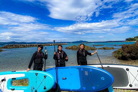 【三重・志摩・SUP】透明度抜群！絶景を見ながらの水上散歩♪白浜SUP体験【レンタル】