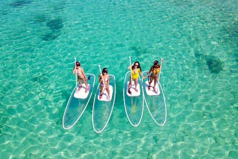 【沖縄・宮古島・SUP】人気のクリアSUPツアー！透明度の高い海でSNS映え間違いなし！高画質写真&ドローン映像データプレゼント