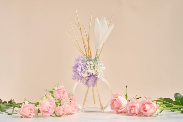 【静岡・熱海・ディフューザー作り】お部屋を華やかに彩るフラワーディフューザー作り(所要時間：30〜60分)
