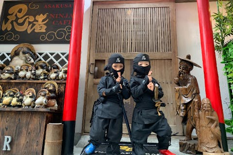 【大阪・道頓堀・忍者カフェ】＜忍者修行＋忍者コスチュームレンタル＋お食事1品＋ワンドリンク＞佐助コース