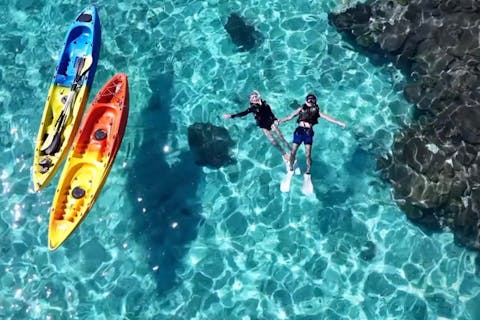 【完全貸切シュノーケリング（1,5時間）】カヤックで行くシュノーケリングツアー！写真撮影無料