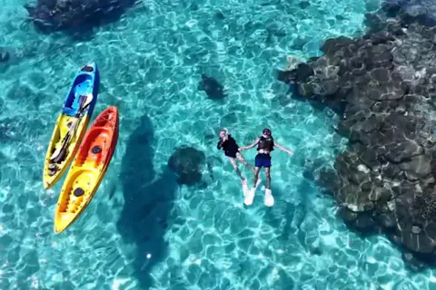 備瀬の海でカヤック＆シュノーケリング！大満喫セットツアー（2時間）